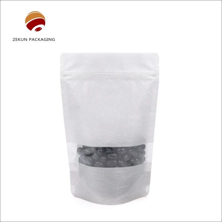 Saco de papel kraft impresso sob medida 250g Capacidade com acabamento brilhante para embalagens de alimentos