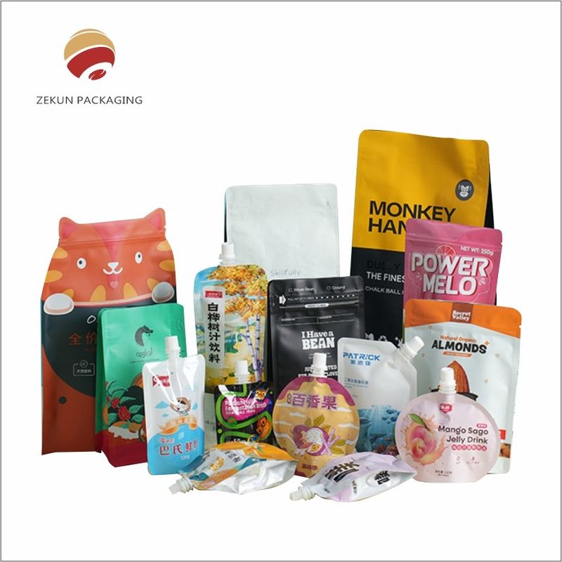 Saco de embalagem de lanches de design personalizado Cores CMYK vibrantes Finalização protetora