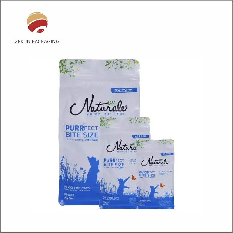 Design personalizado gravura Impressão de alimentos para animais de estimação stand up pouch com fecho e vedação térmica à prova de umidade
