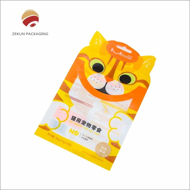 Bolsa de alimentação para animais de estimação de design personalizado com fecho de fecho Vibrante CMYK Impressão de materiais PET/AL/PE