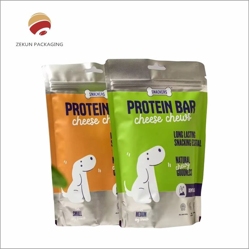 Bolsa de alimentação para animais de estimação de design personalizado com fecho de fecho Vibrante CMYK Impressão de materiais PET/AL/PE