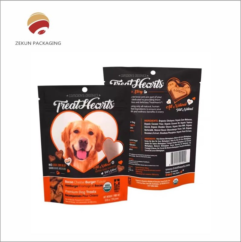 Bolsa de alimentos para animais de estimação personalizada com fecho de fecho CMYK até 10 cores