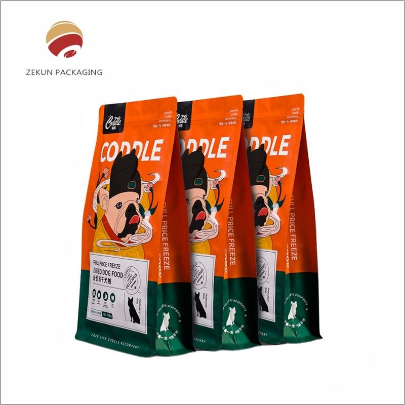 Bolsa de Alimentos para Animais de Criança Vibrante Cores Zipper Top Humectante Proof Gravure Impressão