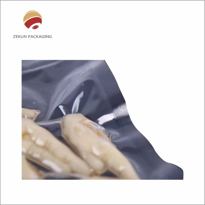 Sacos de vácuo de alimentos transparentes embalados para salmão 2/3 Selo lateral para venda
